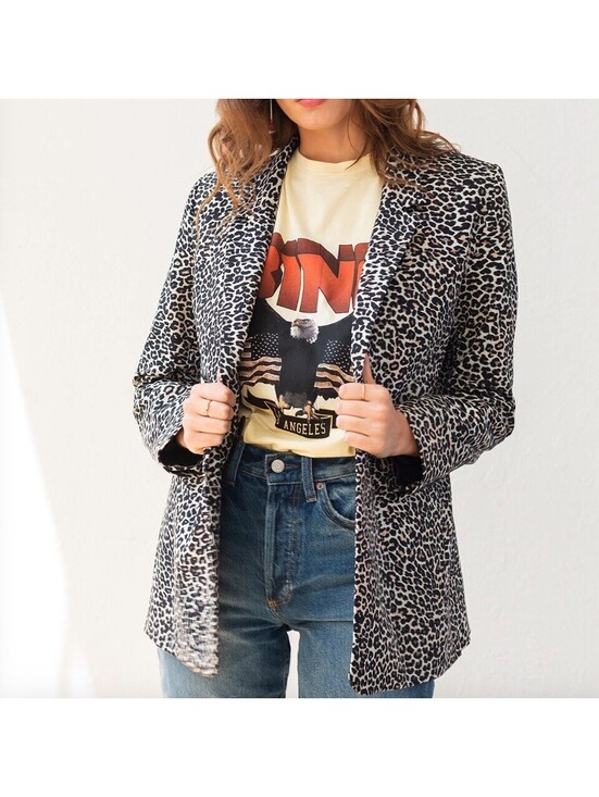 ANINE BING Jackets & Blazers - Anine Bing Madeleine Leopard Print Double Breasted Blazer S